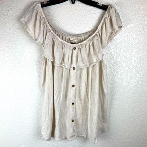Off the shoulder Cream white